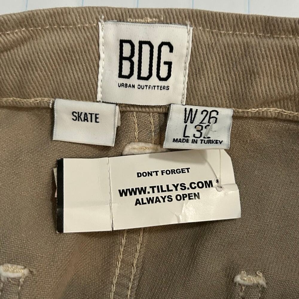 BDG Skate Utility Pants NWT $75 Light Sand High Rise Straight Leg Size 26 x 32 - Picture 5 of 8